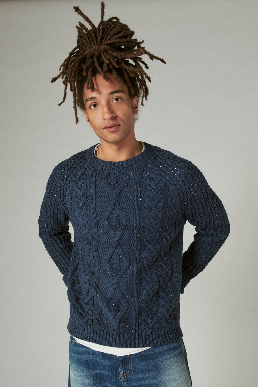 tweed crew neck sweater